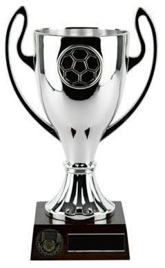 SilverTrophy: Football Silver Cup Award, Winners, Champions, Man of the Match, Players' Player, Team, School Club, Kids Party, Prize, Competition, Tournament, Personalise, Soccer 18.5cm Trophy