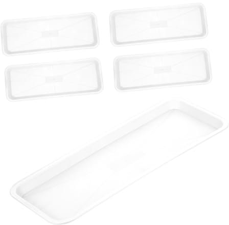 WEKADRIN 5 Pièces Lot de Bacs Égouttage pour Plantes Bac à Eau sous Pots De Fleurs Rectangulaire Peu Profond Soucoupe pour Rebord De Fenêtre Accessoire De Jardin