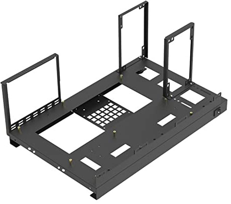 LEADSDGE Mining Rig Frame For GPU Aluminum Open Miner Mining Frame Rig Case Graphics Card Insulation