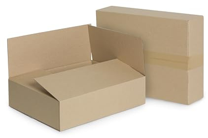 WePack 150 Stück Faltkarton 600x300x80 mm Aussenmaß Versandkarton Box Karton 1-Wellig Braun NEU