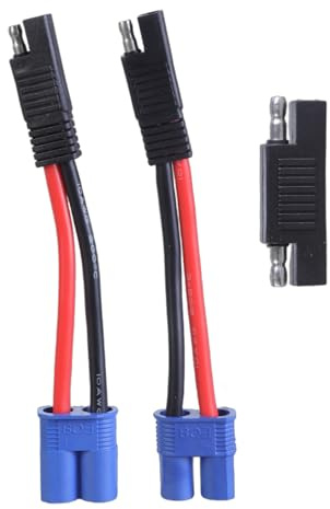 MISUVRSE 16 cm langes EC8-Anschlusskabel, 10 AWG, Silikonkabel für Motorradbatterien, Aufladen von Solarpanel, SAE auf SAE-Adapter