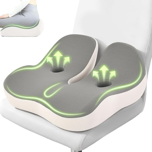 AMAYHOON Bürostuhlkissen, Orthopädisches Sitzkissen, Ischias-Entlastung, ergonomischer Memory-Schaum und langlebige Gaming-Stuhl-, Autositz- und Rollstuhlkissen