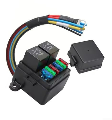 12V/24V 4-fach Relaisbox und Sicherung mit 4/5-poligem Relais, 2/3 Relais, IP65 wasserdichtes Universal-Relaisbox für Auto, LKW, Automobil, Marine, Boot