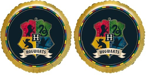 Amscan 4581575 - Standard Folienballon Harry Potter Häuser, 45 cm, Heliumballon, Hogwarts, Geburtstag, Mottoparty (Packung mit 2)