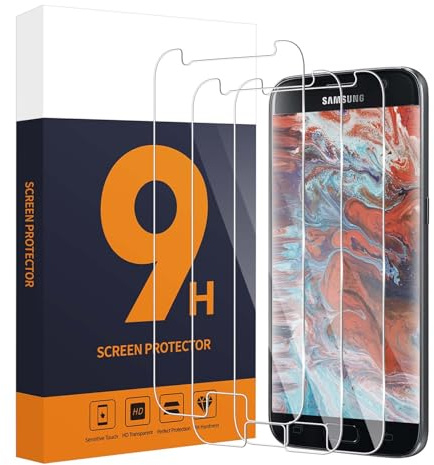 Carantee Schutzfolie für Panzerglas für Samsung Galaxy S7 Schutzglas, 9H Härte Displayfolie, 2,5D Kante, Frei von Kratzern, Anti-Bläschen, Sensible Berührung, 0,33mm HD S7 Displayschutzfolie(3 Stück)