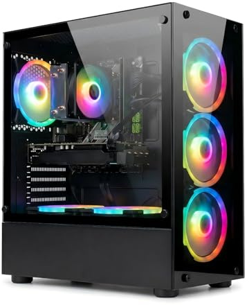 STGSivir PC Gaming Fisso, Core i7, RX 580 8G, 16G RAM, 1T SSD | Computer Gaming per Streaming, Editing Video, Compiti, fino a 3.9 GHz, WiFi 6, BT 5.0, 4K,HDMI,DP, Win11 Pro, Case ARGB