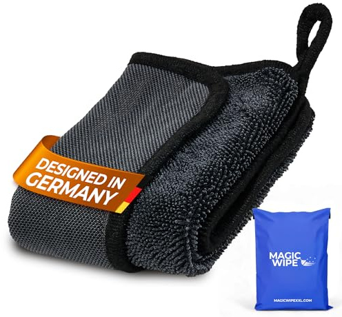 MagicWipe® Microfibre Cloth - 1 Pack 30 x 40 cm Dual Sided Cleaning Cloth - 600 GSM All Purpose Streak Free Diamond Wave Polishing Cloth for Kitchen Worktops, Glass, Mirrors, Bathrooms, Car