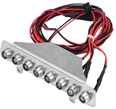 Dilwe RC Auto LED Lichtleiste 8 LEDs Lichtleiste Weiß Rot Rücklicht Lampe Zubehörteil für UDR 1/7 Lkw Fernbedienung Autos