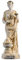 Hestia Statue Göttin des Herdes Heimatfamilie und des Staates Alabaster, Goldton, 22 cm