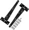 Garden Mile 2 Pack 12 Inch / 300mm Black Garden Gate Hinges for Wooden Gates Heavy Duty Powder Coated for Weather Protection T Hinges with Screws for Shed Garage Barn Doors Gate Hinge
