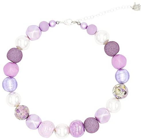 Feliss Handmade: Ketten aus Perlen Halskette Damen Statement Kette 45 cm lang in Boho Style. Choker Halsband Schmuck. Beads Perlenkette Frauen rosa