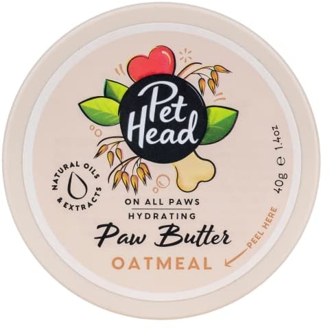 Pet Head On All Paws Pfotenbutter aus Haferflocken | Feuchtigkeitsbalsam für Hundepfoten | Beruhigt und pflegt Pfoten und Nasen | Professionelle Pflege | Sanfte Formel für Hunde und Welpen | 40g