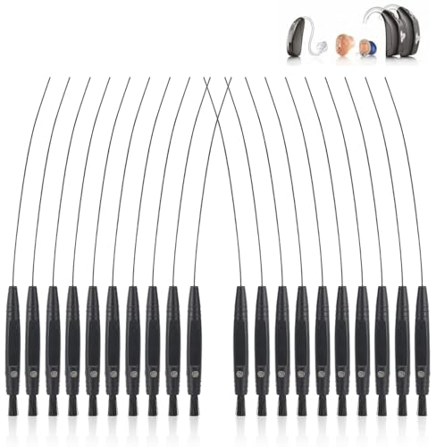 20Pcs Hearing Aid Cleaning Brush, Multifunctional Hearing Aid Cleaning Kit, Sound Tube and Earmold Vent Cleaner Universal Cleaning with Magnet for Hearing Amplifier Earbuds Headphones