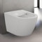 Vaso Sospeso Rimless con scarico a parete, design slim moderno in ceramica bianca serie Tokyo