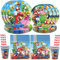 LUKIUP Ma Rio Kindergeburtstag Geschirr, 41 Pcs Super Mario Theme Partygeschirr Set, Geburtstag Party Supplies Mit Tassen,Teller