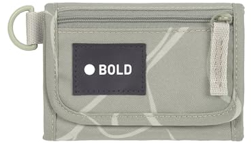 BOLD Lässig Kinder Geldbeutel mit Klettverschluss und transparenten Sichtfenster/School Wallet Bold Curve sage
