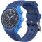 Armband für Omega x Swatch MoonSwatch 20mm, weiche Silikon Omega X Swatch Moonswatch Speedmaster Ersatzband ohne Lücken, gebogenes Moonswatch Swatch Armband für Männer Frauen (Dunkelblaue weiße Linie)