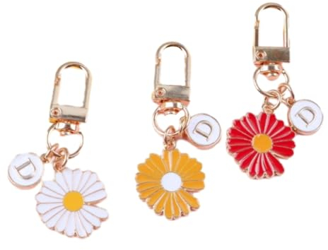 Autoschlüssel-Schlüsselanhängerstück Kleine Blume Schlüsselanhänger Blütenblätter Gelb Weiß Rot Sonne Anhänger Schmuck