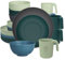 Purilit design Geschirrset 4 Personen 24-tlg-Hochwertiges Kunststoff Geschirr Set - Schüssel- und Teller und Tasse Set - Tafelservice 4 Personen - Service & Geschirrsets