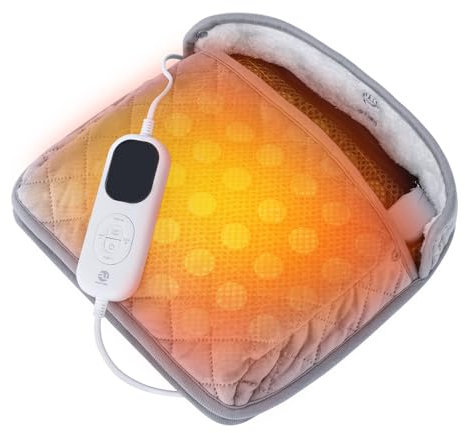 Jade Stones Foot Warmer,Infrared Feet Warmer Heating Pad 2 in1 for Relieve Foot and Back Pain,Smart Controller,Memory Function,Electric Heated Pad with Fast Heating for Men and Women