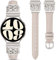 TOYOUTHS Celtic Knot Leather Strap Compatible with Samsung Galaxy Watch 7 6 5 4 FE Active 2 40mm 44mm/Watch 6 Classic/Watch 5 Pro/Watch 4 Classic Women, 20mm Slim Dressy Strap, Starlight/Starlight