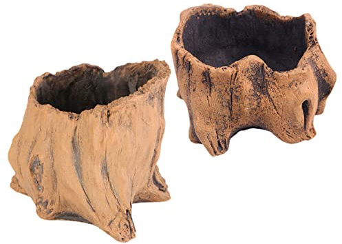 Milisten 2pièces Lot de Pots De Fleurs Forme De Souche pour Jardin Et Balcon Pots De Fleurs Décoratifs pour Intérieur Et Extérieur