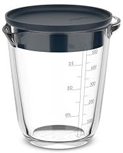 Mepal - Verre doseur en verre + couvercle Chef it - Graduation facile à lire - Passe au four et micro-ondes (sans couvercle) - Verre de haute qualité - Passe au lave-vaisselle - 500 ml - Navy