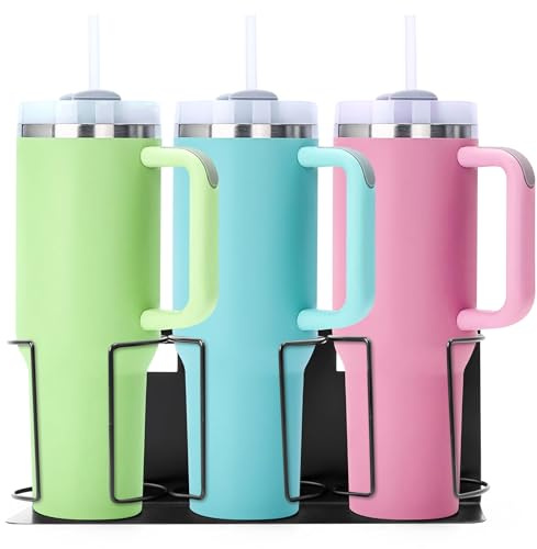 Magnetic Stanley Cup Holder for Fridge - 2 Packs Water Bottle Organizer for Stanley 30&40 oz Tumbler Stanley Cup Accessories for Kitchen Refrigerator Cabinet Metal Surface