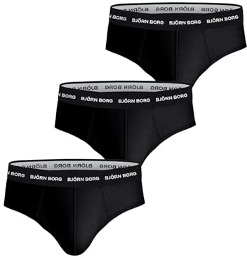 Björn Borg 3 Pack Cotton Stretch Black Mens Briefs Medium