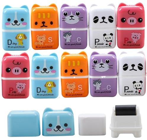 Erasers pour crayons, gomme 10pcs avec rouleau de nettoyage, gomme à effacer des animaux adaptés aux enfants, mignon pour crayons, garçons et filles Eraser portable pour l'école, avec un rouleau de n