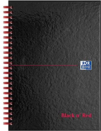 Oxford Black N Red A5 Hardcover-Buch mit Spiralbindung