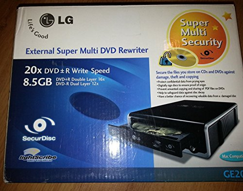 LG GE20LU externer DVD Brenner +/-RW/20x8x12x schwarz USB 2.0