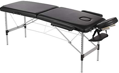 Melko Mobile Massageliege klappbar höhenverstellbar Therapieliege Massagetisch Massagebank Massagebett Schwarz