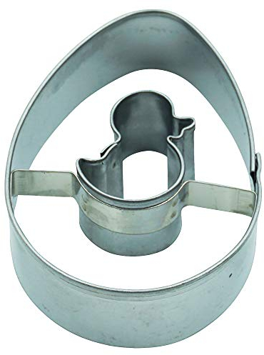 Ausstecher Ausstechform Ei mit Küken 5,5 cm Weißblech