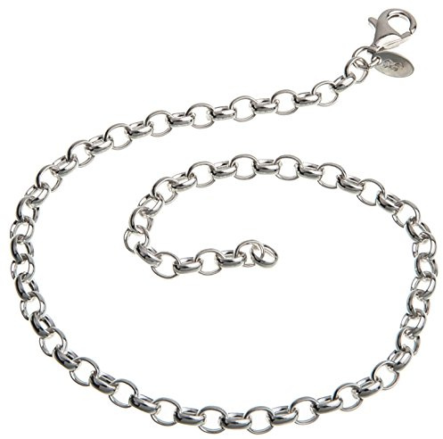 Silberketten Store Fußkette Silber (Erbskette) - 4mm Breite - Länge 23cm - echt 925 Silber