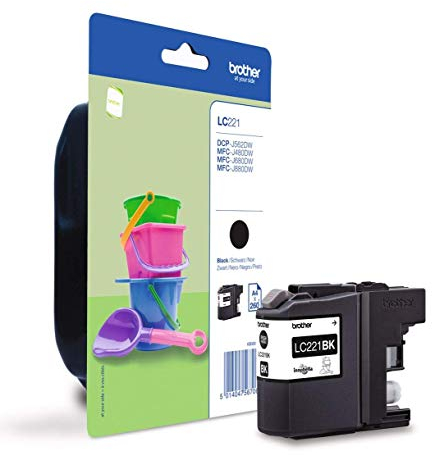 Brother Original Tintenpatrone LC-221BK (schwarz) (kompatibel mit Brother DCP-J562DW, MFC-J480DW, MFC-J680DW, MFC-J880DW)