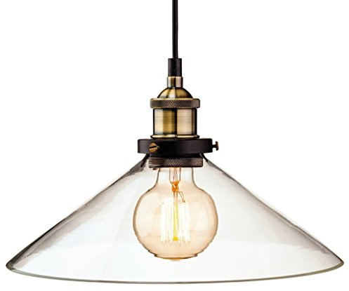 Firstlight 3473AB 60W Empire Pendant, Antique Brass with Clear Glass