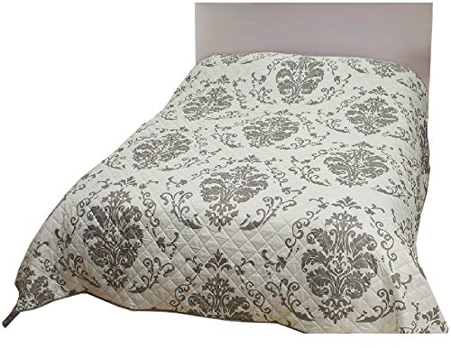 Tages-Decke XXL (220x240 cm) mit wattierter Zwischenlage (Floria) Bettüberwurf - Überwurfdecke, Sommerdecke gesteppt - Steppdecke, Wendedecke