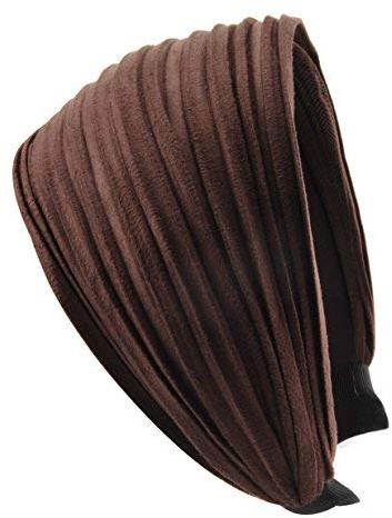 axy Breiter Haarreif mit leichtem Flanell (Leder Optik) Damen Stirnband Haarschmuck Haarreifen HR32 (Braun)