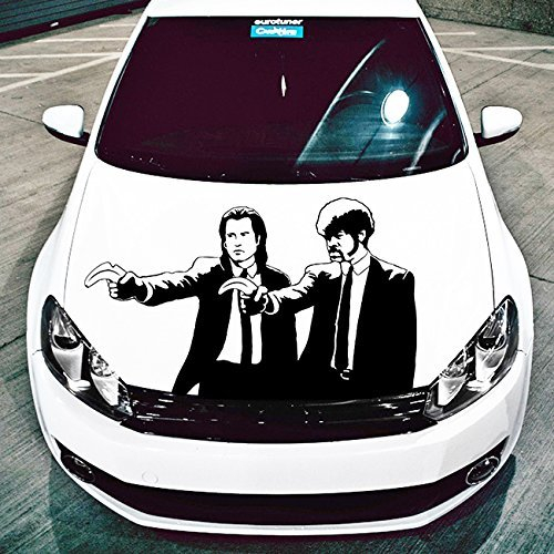 AnOL (120x73 cm) Banksy Vinyl Wand Aufkleber Pulp Fiction Graffiti/Jungs mit Banane Pistolen/Straßen Graffiti Aufkleber/Zwei Herren Abendessen Jacken Aufkleber Geschenk