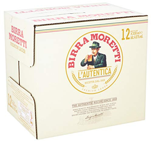 Birra Moretti Premium Italian Beer Bottles, 12 x 330ml