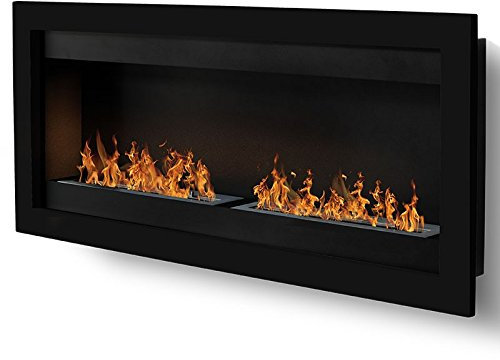 Wikao Sevenfire XL – Negro 2 quemadores, chimenea con declinación, varios troncos