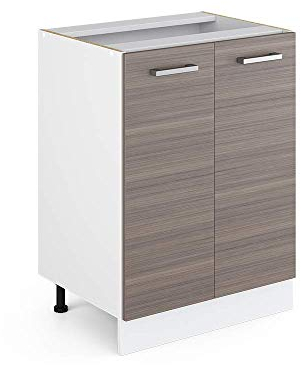 Vicco Kitchen base cabinet Raul, Grey/White, 60 cm without worktop
