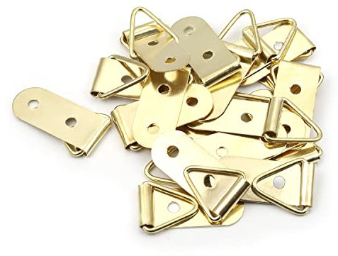 MroMax - Set di 20 ganci triangolari per quadri, 38 x 11 mm, per decorazione domestica, cornici per foto e soluzioni per appendere foto