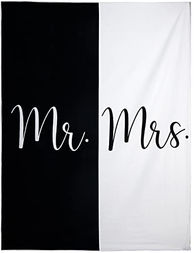 Ethisa Mr and Mrs Strandtuch – Flitterwochen Just Married Handtuch für Strand – Hochzeitsgeschenk für frisch vermählte Paare – teilbares Braut- und Bräutigam-Handtuch-Set – dünnes Reisefreundliches