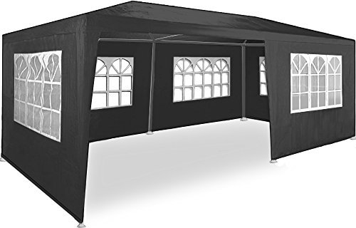 Casaria® Tonnelle de Jardin Rimini Gris 3x6m avec Toile Hydrofuge 6 parois latérales Barnum Tente de réception fête extérieur