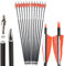 SHARROW 32 Zoll Carbon Pfeile für Bogenschießen Spine 500 Kohlenstoffpfeil Jagd Bogen Pfeile Jagdpfeile mit 4 Zoll Natürliche Federn für Pfeil Und Bogen Recurvebogen Compoundbogen (Orange, 12P)