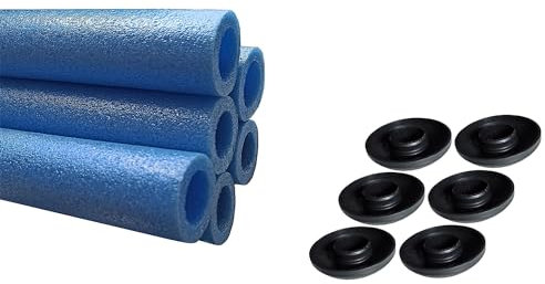 Clever Leon Schaumstoff Rohre Trampolin Stangenschutz Polster Für Trampolinstangen 6 Stück Mit Kappen Schaumstoffhülsen Für Trampolinstangen 180 cm blau