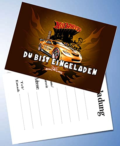 ich 10 Einladungskarten für Geburtstag Partys und Kindergeburtstag Kompatibel mit Hot Wheels Nr. 3
