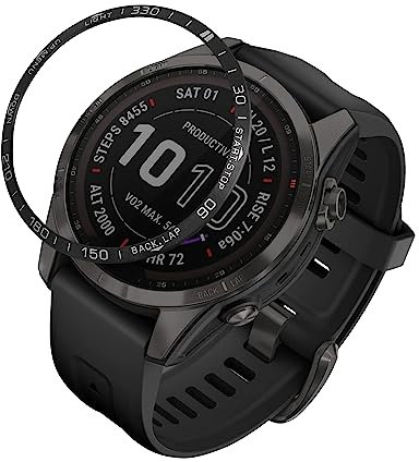 kwmobile Schutzring kompatibel mit Garmin Fenix 7S Fitnesstracker - Bezel Ring Lünette in Schwarz Silber